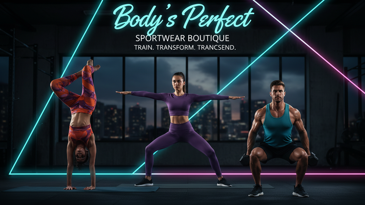 Bannière Body's Perfect néon unique en haut